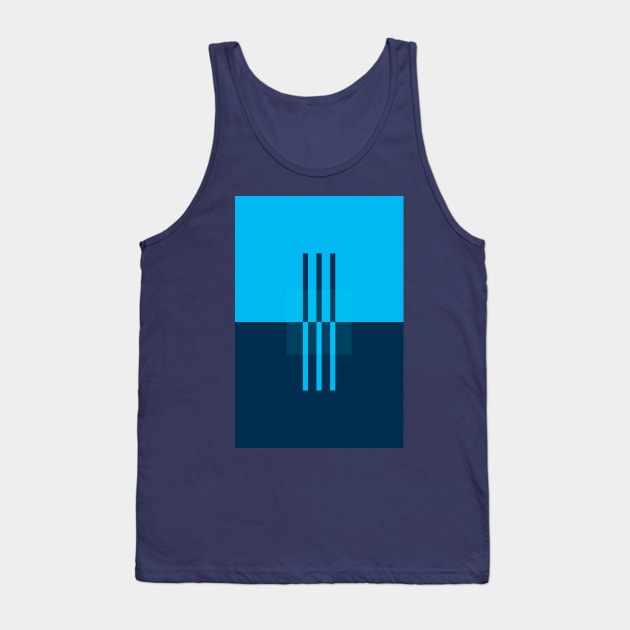 Cyan Abstract Minimalist Art Print Tank Top by Stonework Design Studio